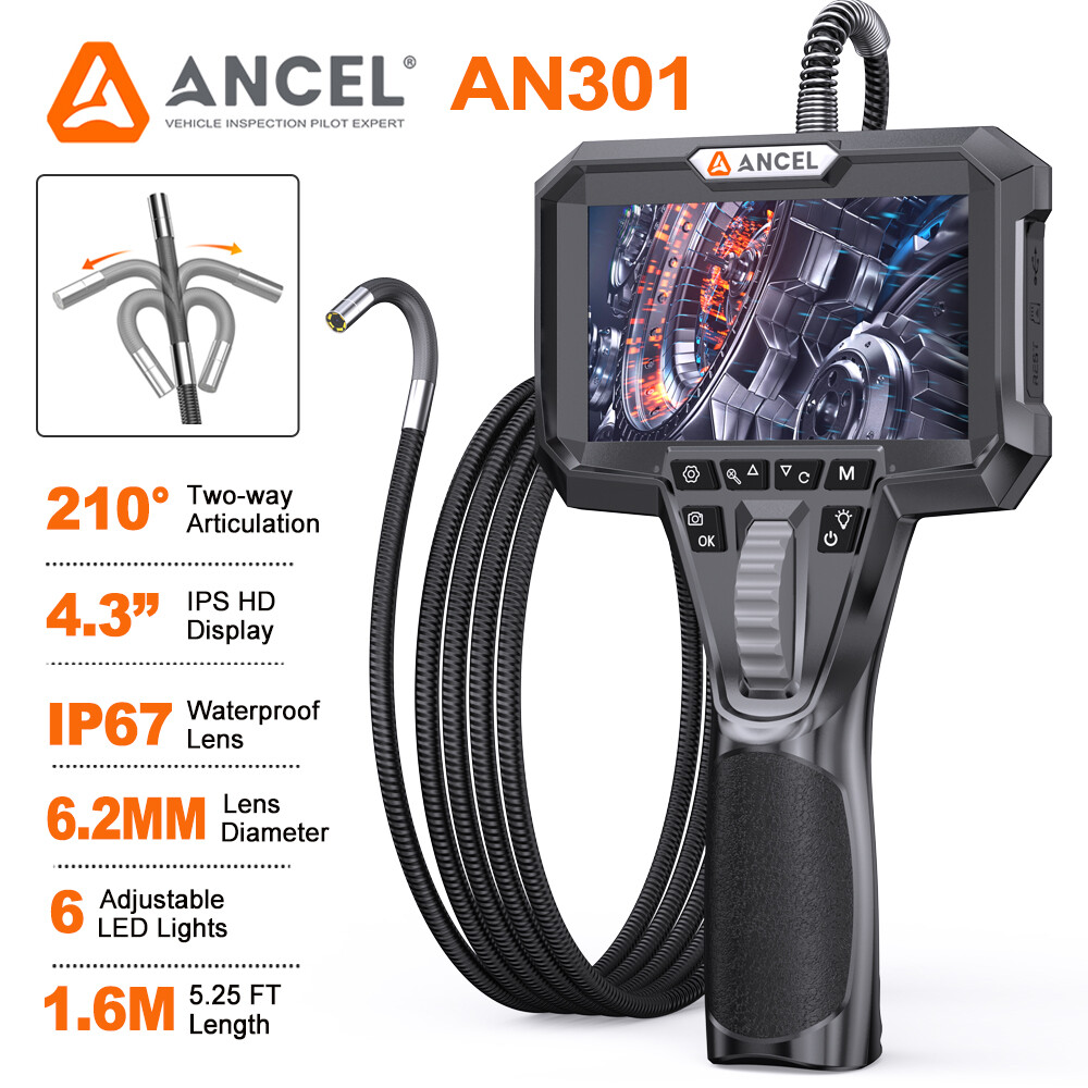 ANCEL AN301 210 Degree Two-Way Articulation Borescope Endoscope Camera 1080P HD