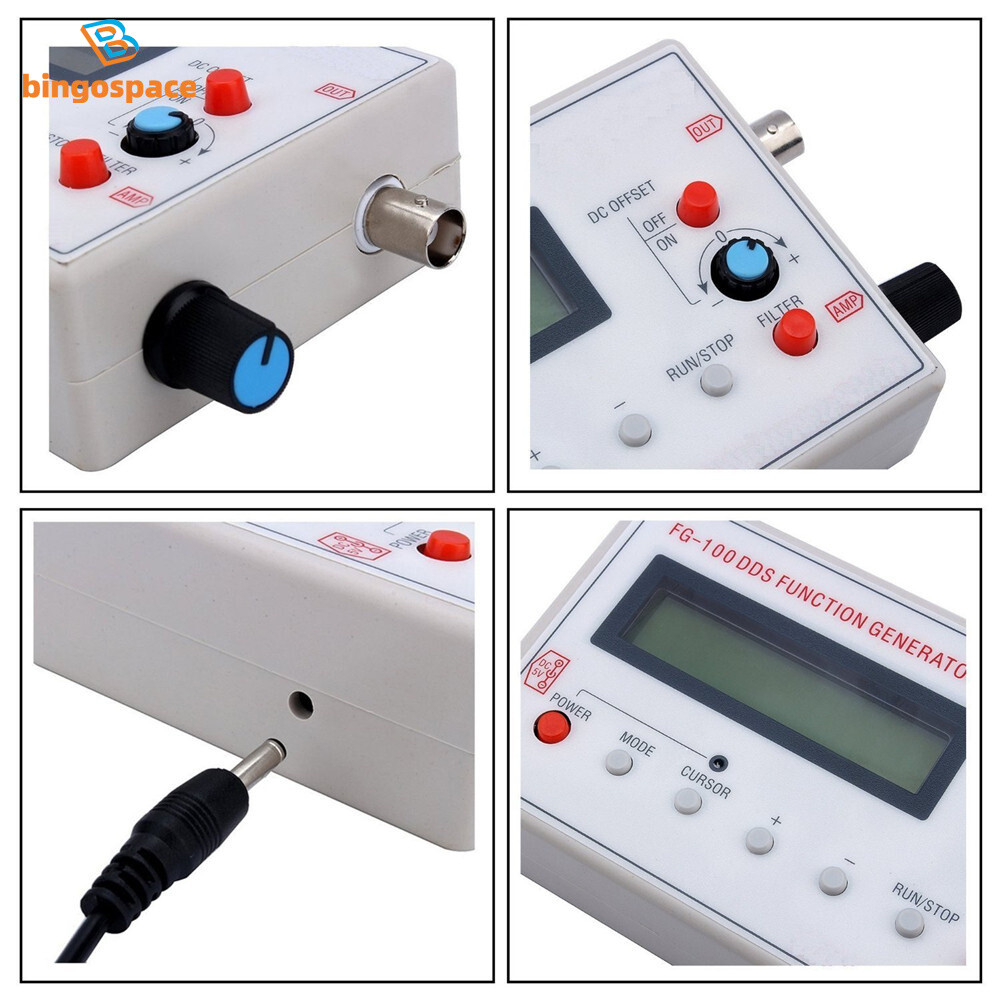 DDS Function Signal Generator Module 1HZ-500KHz Sine+Square Wave+Case FG-100.