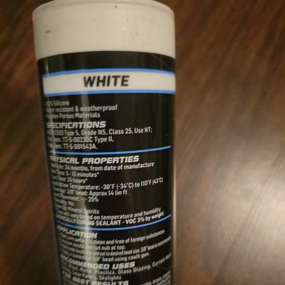 HM270 Construction Silicone Sealant, White, 10-oz.