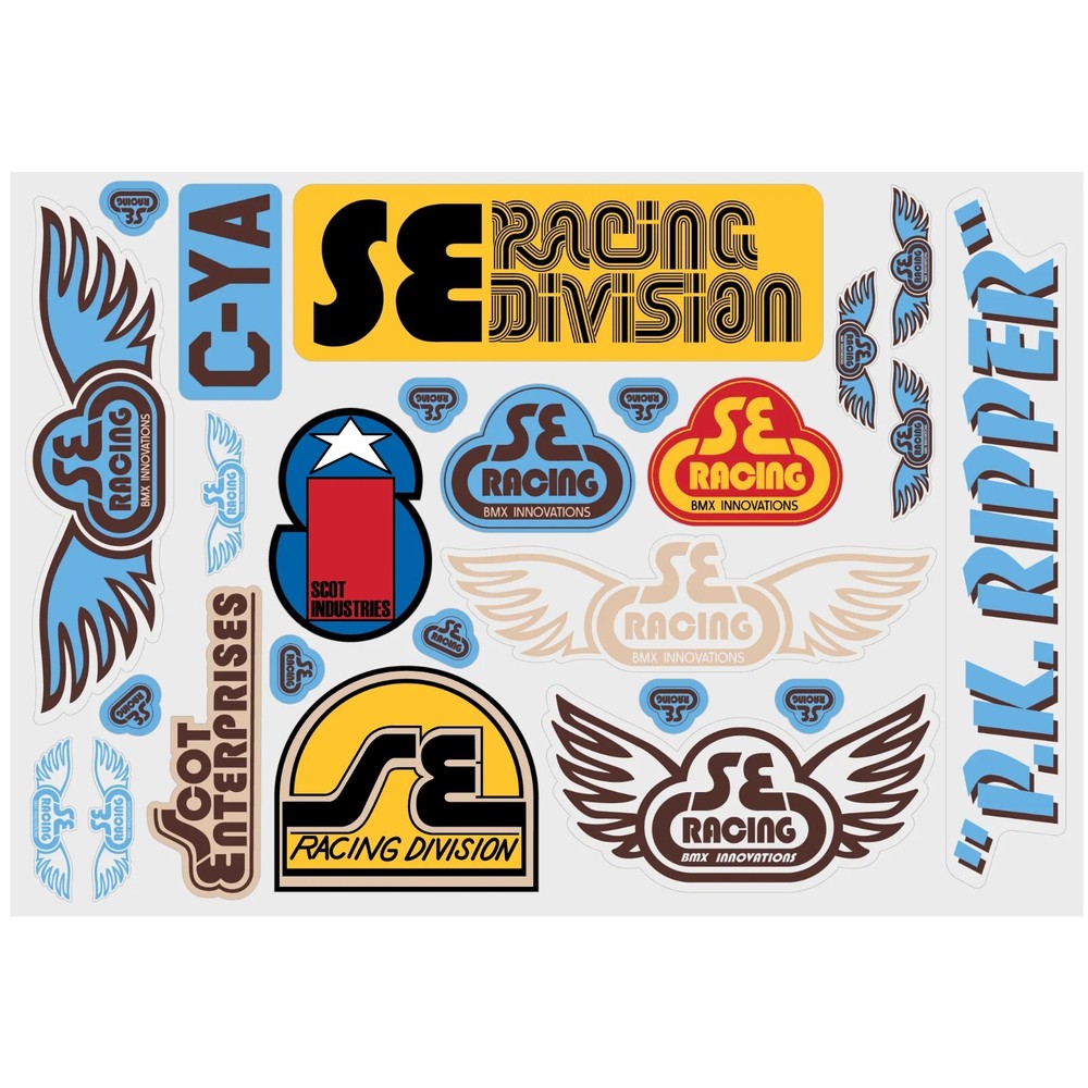 SE Racing Old School Retro Sticker Set