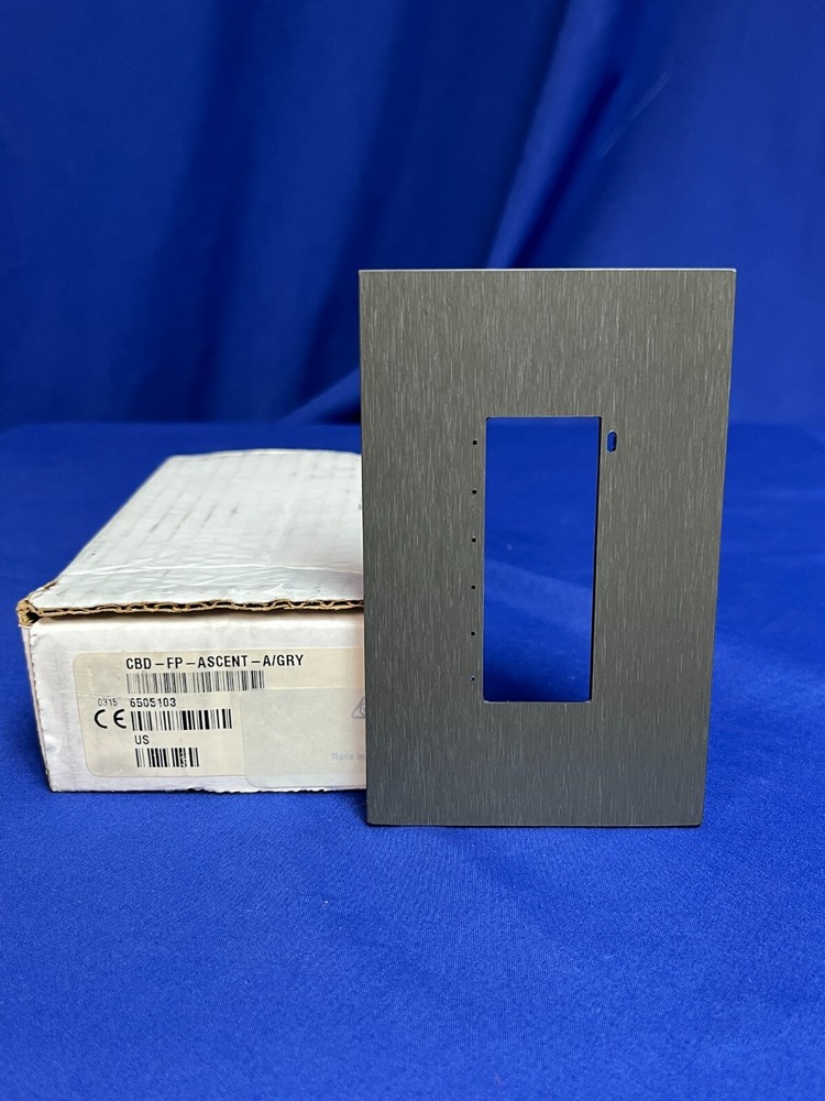 Crestron CBD-FP-ASCENT-A/GRY, Ascent Solid Metal Faceplate, Anodized Gray