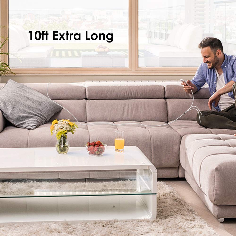 Multi Charging Cable, 10ft 2Pack Phone Charger Cable 10 feet, Silver