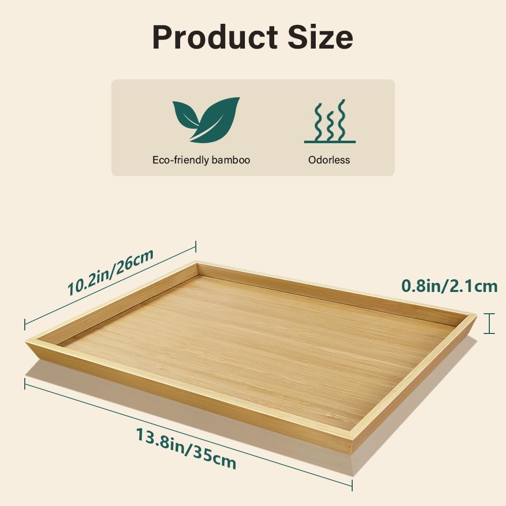 2pcs Rectangular Serving Tray for Eating Drinks Storage Snacks TV Breakfast C...