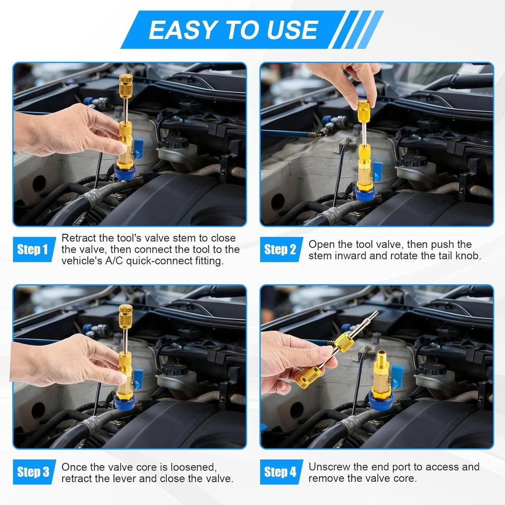 31 PCS Professional AC Valve Core Removal Tool for R134A Refrigerant Systems Set
