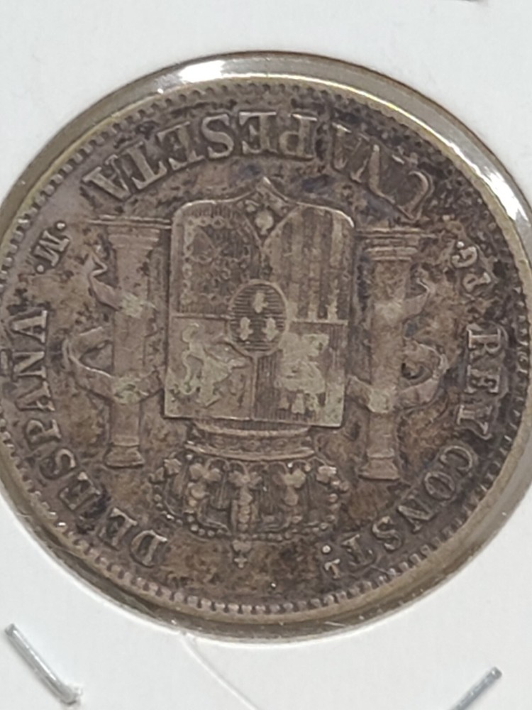 1891 SPAIN SILVER ONE PESETA