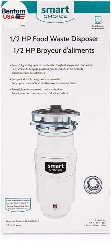 1/2 HP Direct Wire Garbage Disposal for Kitchen Sinks, White | SC05DISPD1