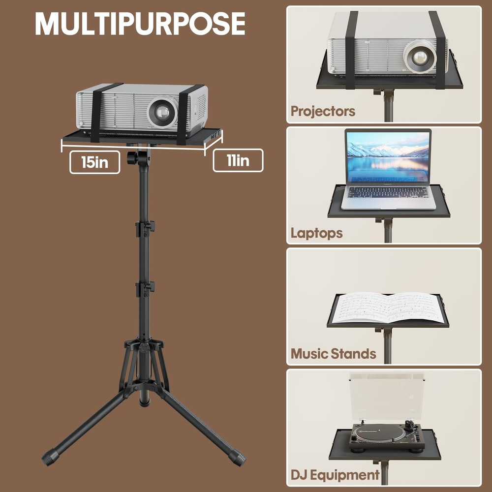 Projector Stand Adjustable Height 20" to 61", Foldable Projector Tripod Stand...
