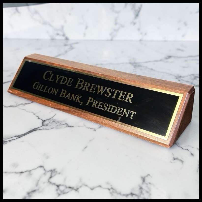 Leverage: Redemption Season 3 Clyde Brewster Executive Desk Name Plate T.V. Prop