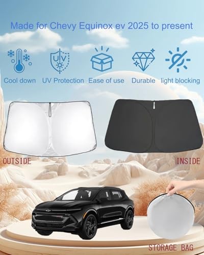Precisely Designed for 2025 Chevy Equinox ev Sunshade 99% UV Blocking Chevy
