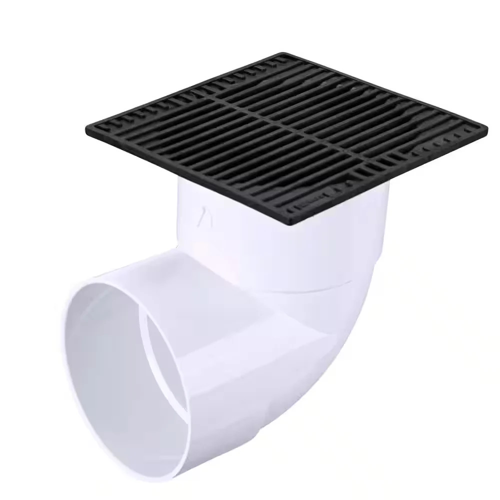 9 in Plastic Square Drainage Grate Black Replacement for Catch Basin 970