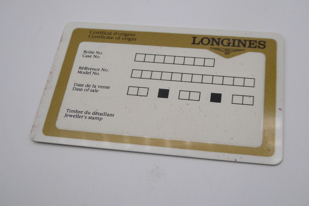 Longines Vintage Warranty