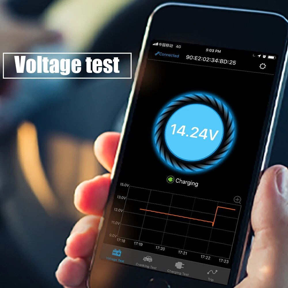 ANCEL Bluetooth Battery Tester Monitor 12V Car Charing System For Android IOS