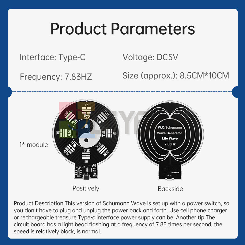 7.83Hz Schumann Wave Generator Ultra-Low Frequency Pulse Wave Generator Type-C