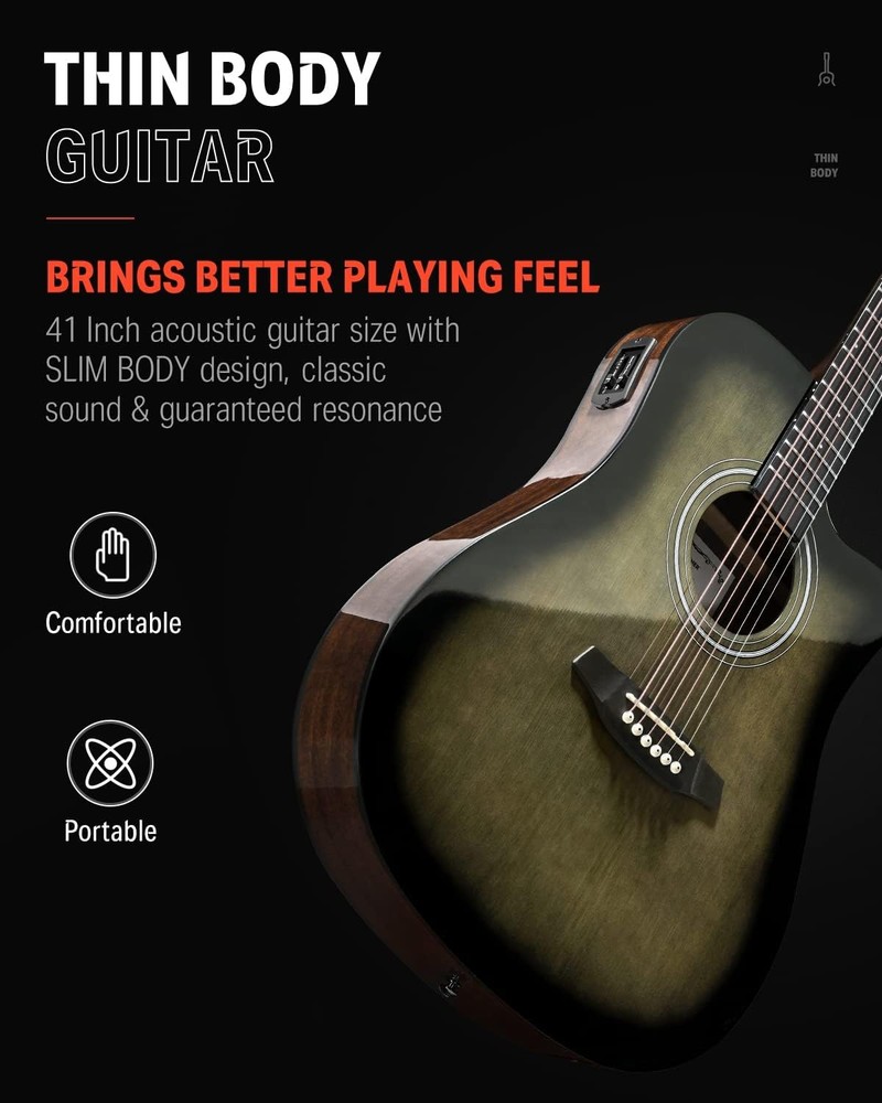Donner Acoustic Electric Guitar Full Size Kit Beginner