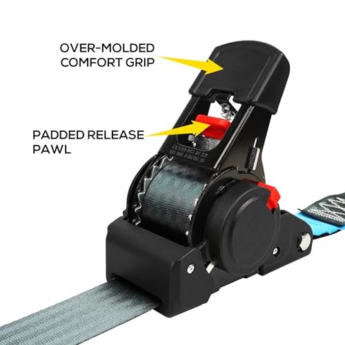 ANLULOAD 2 Pack Retractable Ratchet Straps (2in x 14.7ft),Cargo Strap 2*14.7
