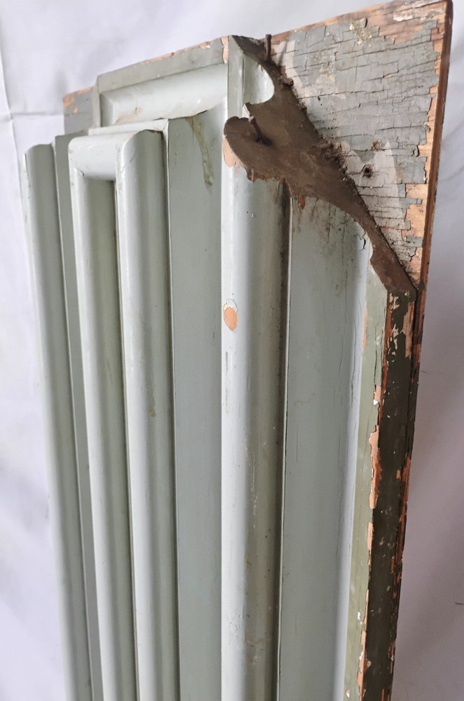 Vintage Fluted + Painted Wood Panel 40" x 17"