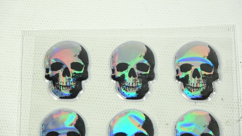 2 Sheets Halloween Silver Puffy Skeleton 18 Stickers