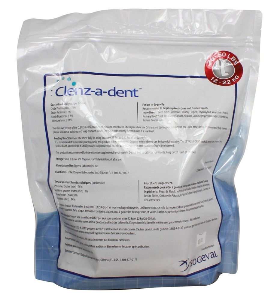 Clenz-a-dent Rawhide Chews for Large Dogs (30 count)