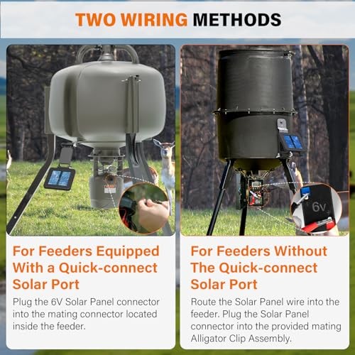 6V Solar Panel for Deer Feeder, Efficient Solar Panel Charger w/Adjustable