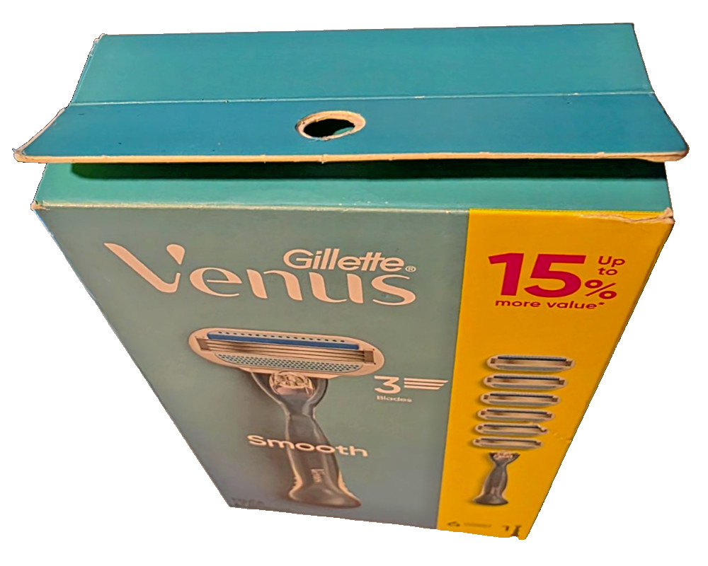 Gillette Venus Smooth Razor Handle Blade Refills 6 Cartridges