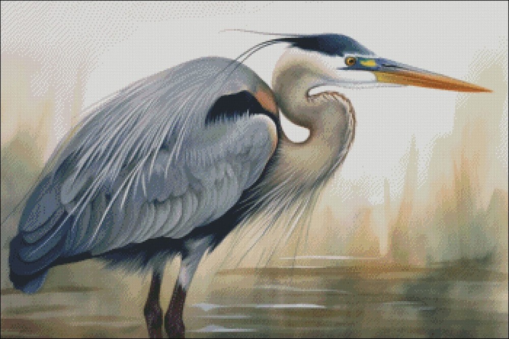 Blue Hunter - DIY Chart Counted Cross Stitch Patterns Needlework DMC Color 14 ct