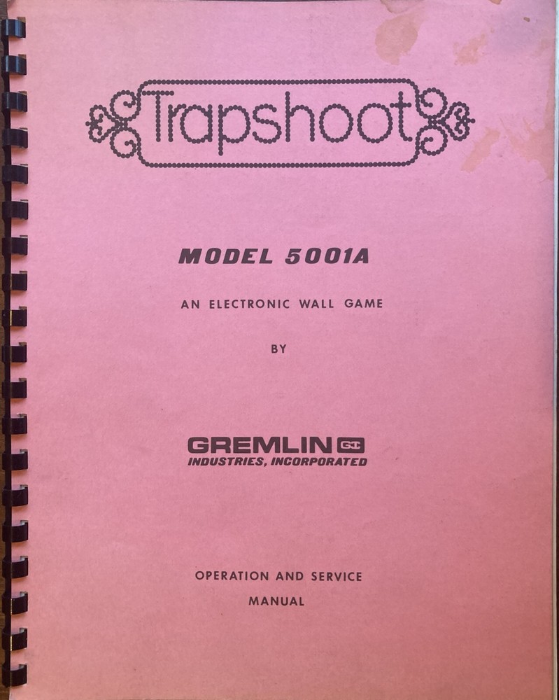 Trapshoot Arcade Game Manual