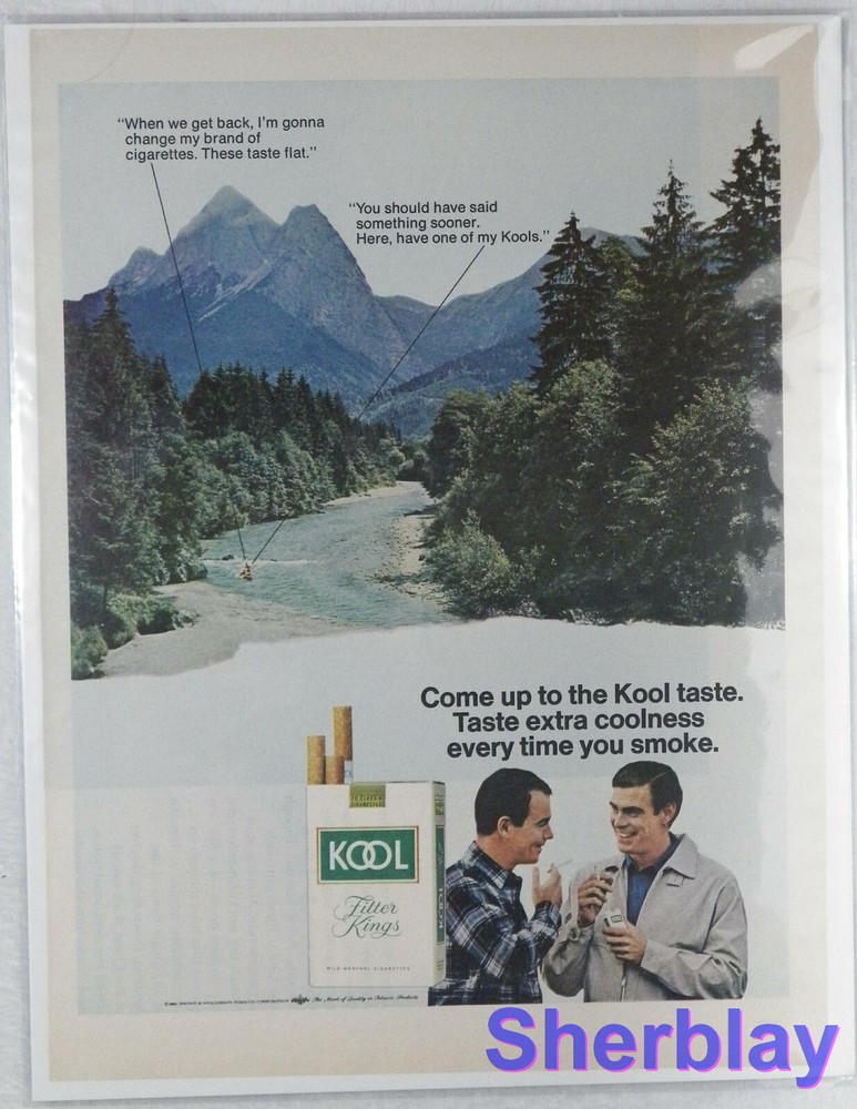 Vintage Original Ad Advertisement Art kool Cigarettes 1968