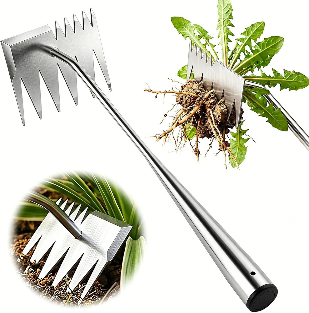 Weed Puller Tool, 2026 Upgraded Portable Manual Weeding Tools Gardening, 6 Teeth