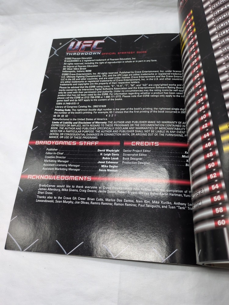 UFC Throwdown Official Strategy Guide Book