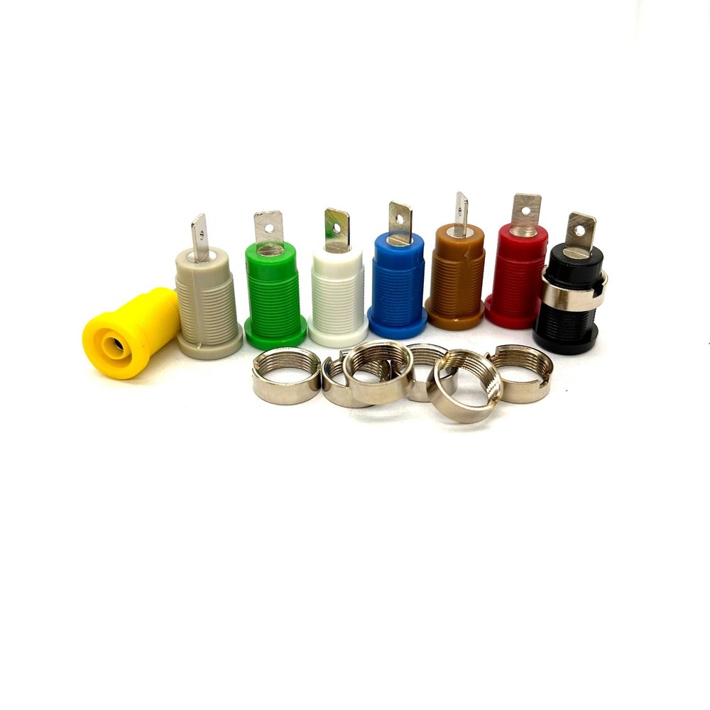 16PCS 32A Copper 4mm Binding Post Banana Socket Panel Mount Test Probe 8 Color