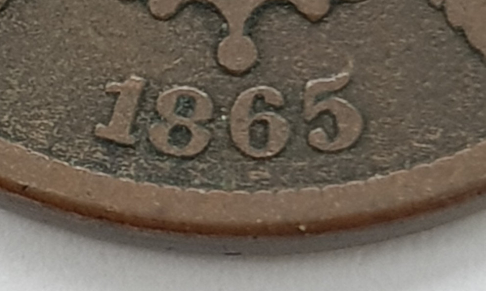 1865 US 2c Piece / Plain 5