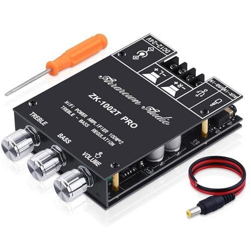 200W Bluetooth 5.0 Amplifier Board, HiFi 2.0 Channel Stereo AMP, USB/AUX Inputs,
