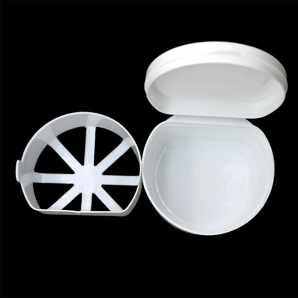 1PC Denture Storage Box Dental False Teeth Case Container Mouthguard White