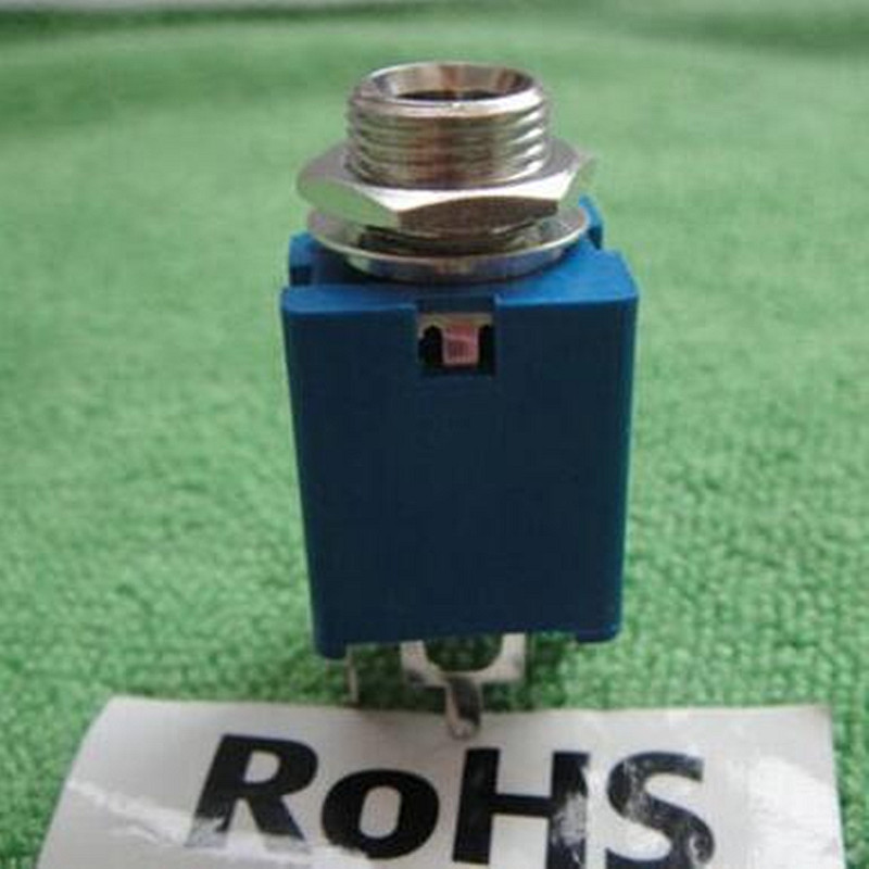 1pcs Panel Mount 1/4" Plug Stereo Mono Active Guitar Switching Jack Socket,BEJ