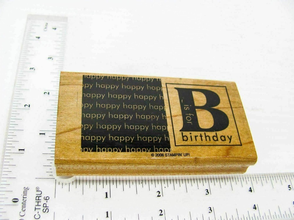 B is for Birthday Rubber Stamp - Stamp Set A481