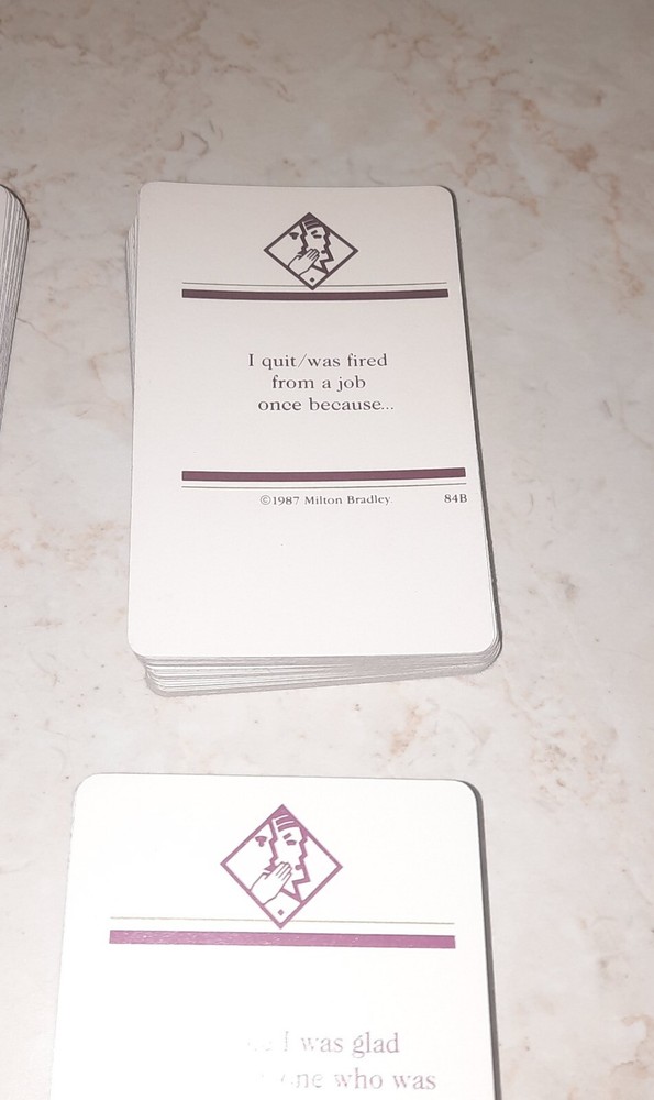 1987 The Secrets Game Replacement Piece CARDS
