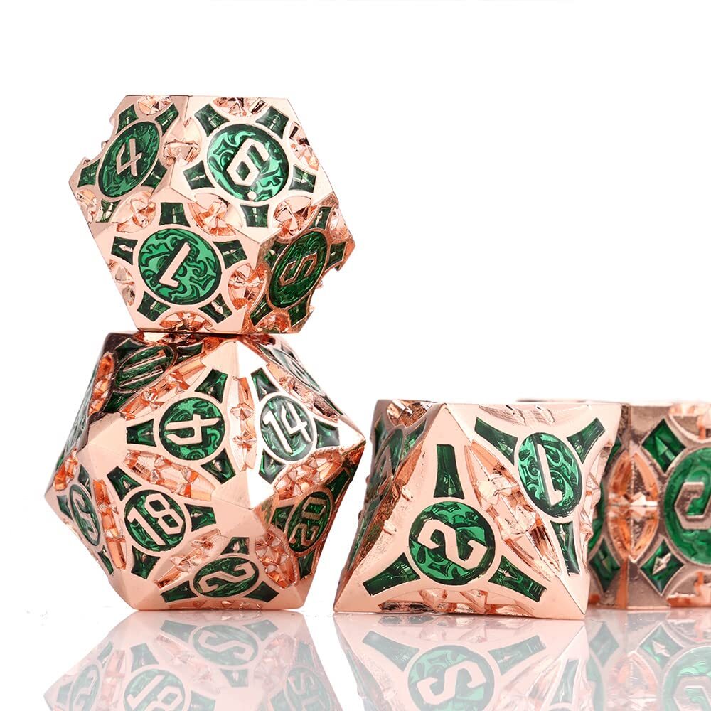 Metal DND Dice Set Dungeons and Dragons D20 Polyhedral Dice for Pathfinder TRPG