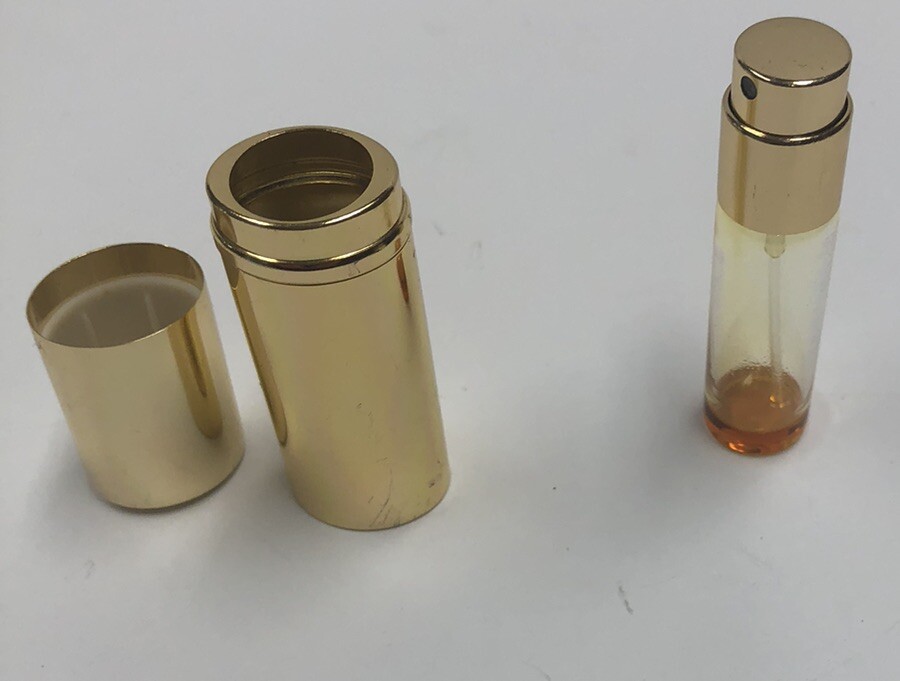 VINTAGE ESTEE LAUDER GOLD TONE REFILLABLE PURSE PERFUME SPRAY/ ATOMIZER AA8