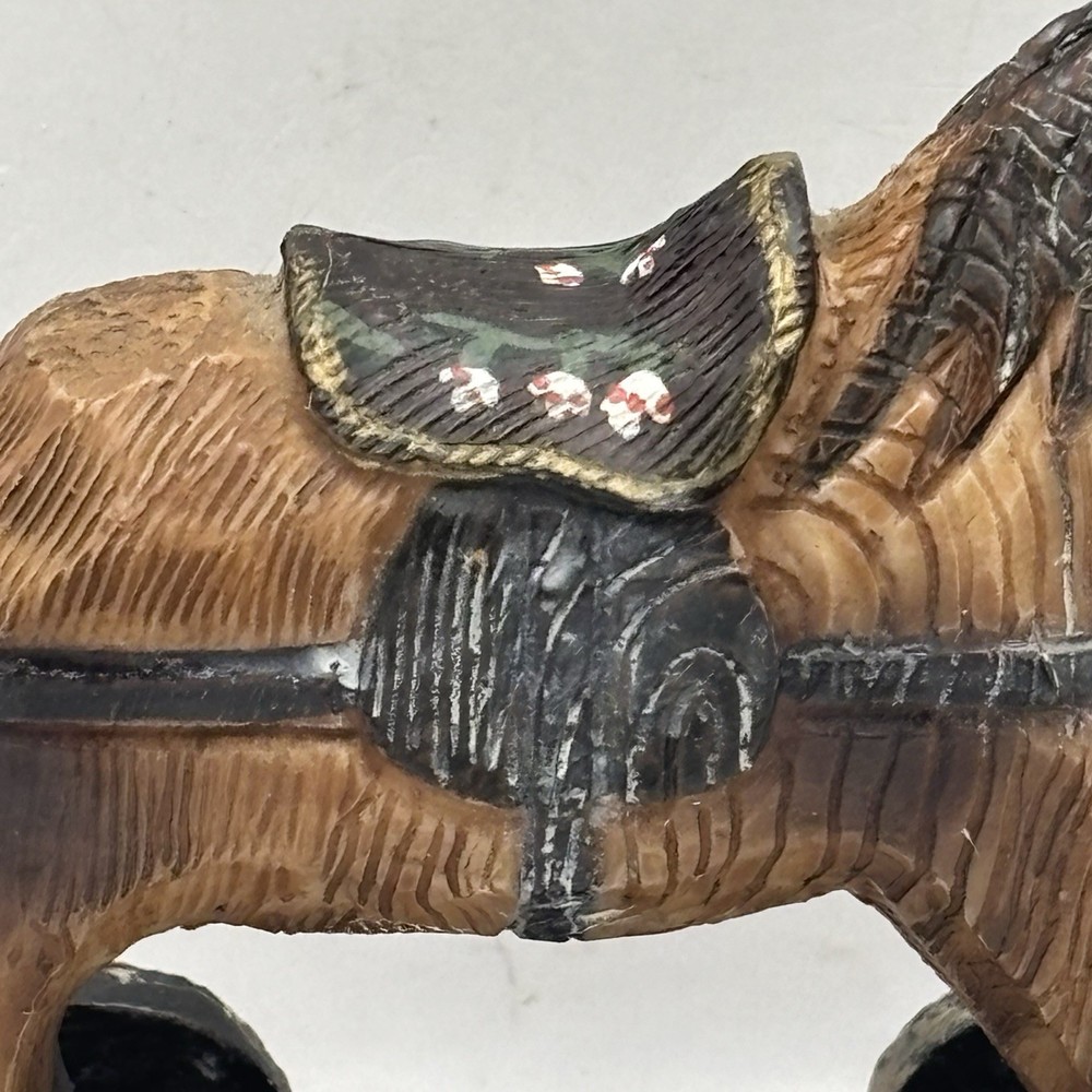 VTG Miniature Horse Pull Toy Primitive Rustic Decor 5”