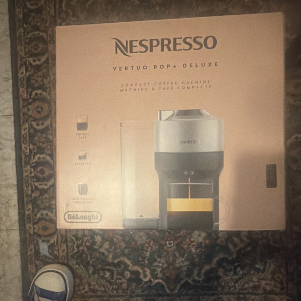 Nespresso Vertuo Pop+ Deluxe Capsule Coffee Machine Bluetooth WiFi Silver Black