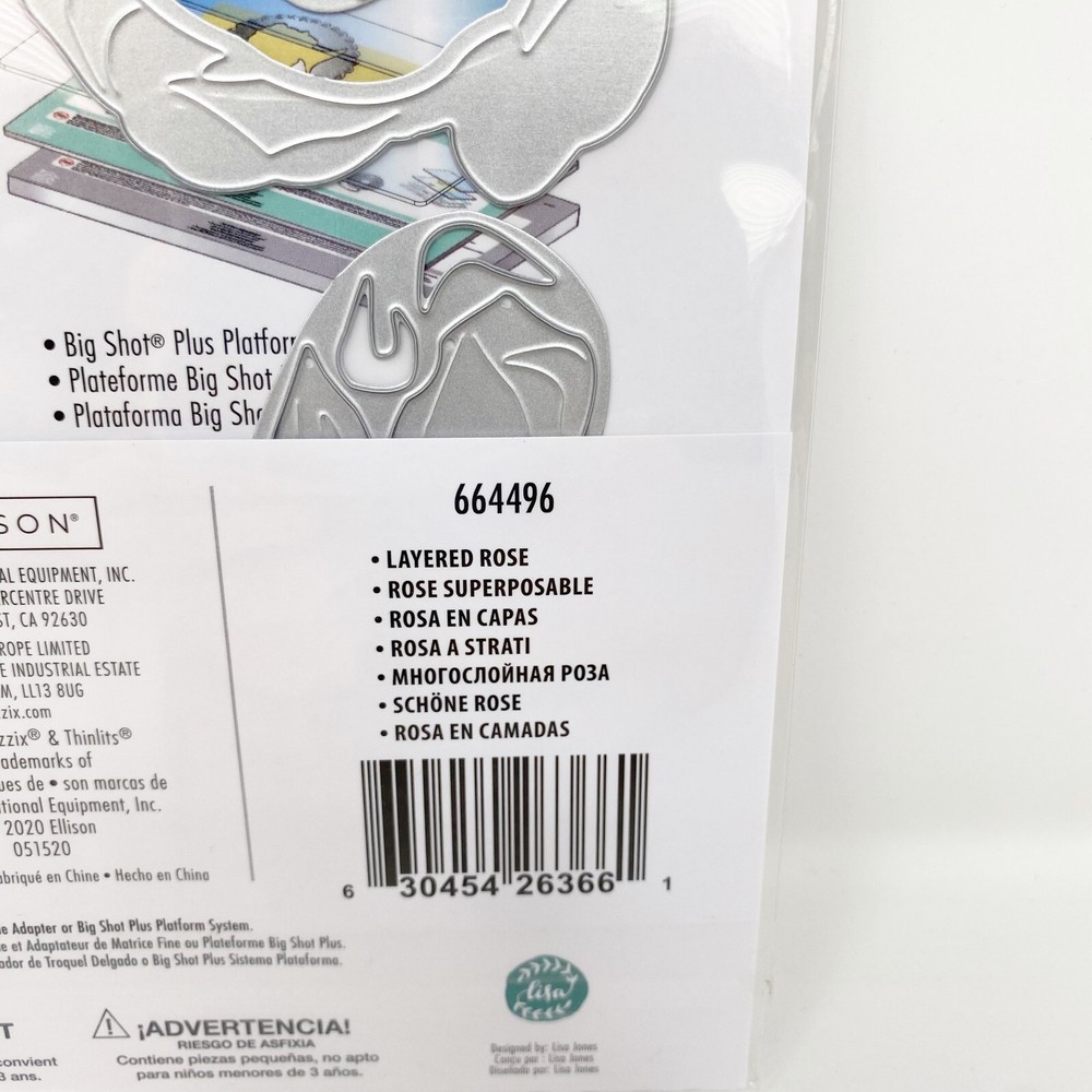 Sizzix Thinlits Layered Rose by Lisa Jones Flower Cutting Dies Bundle 664496 NEW