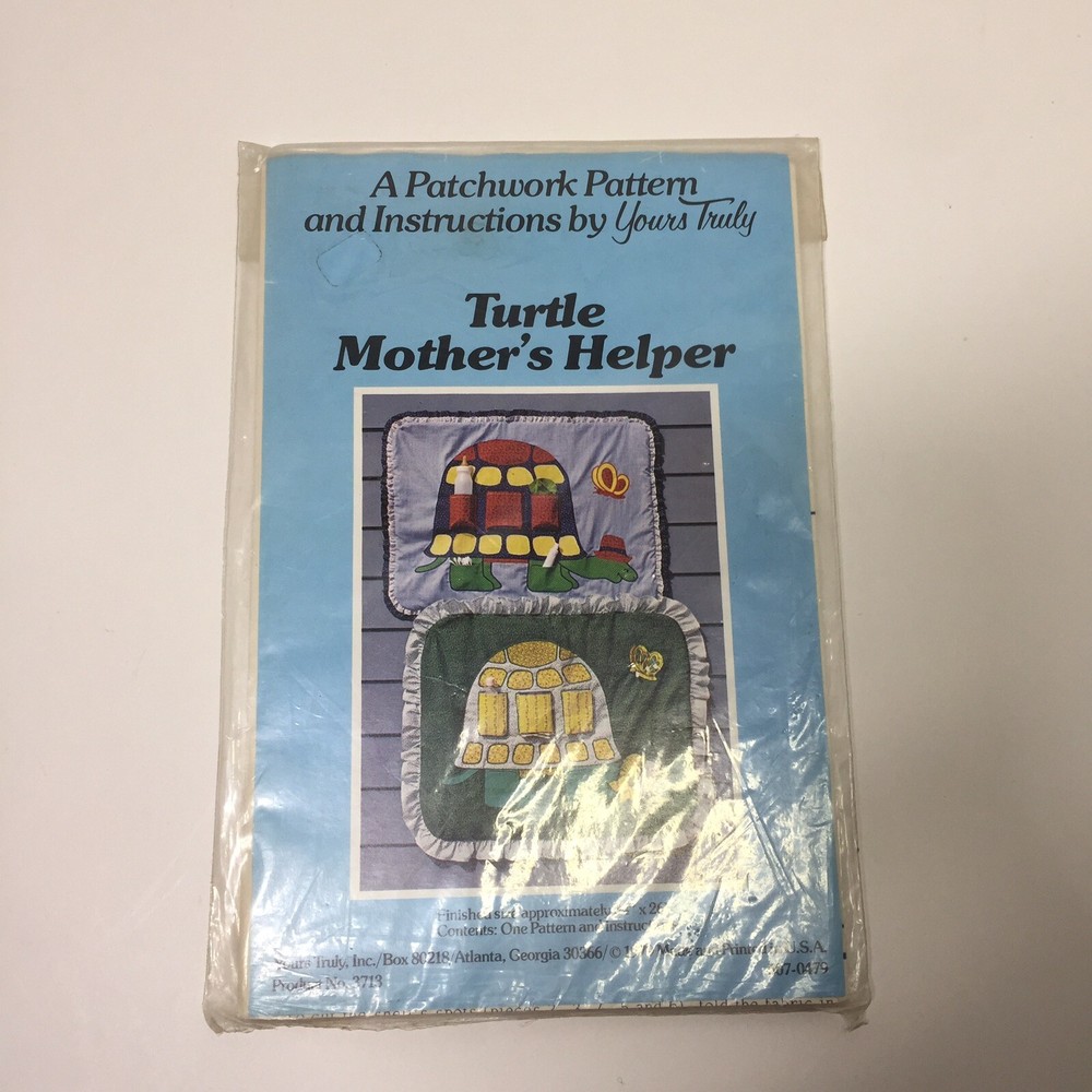 Turtle Mother's Helper Applique Patchwork Craft Pattern 34" x 26" Yours Truly