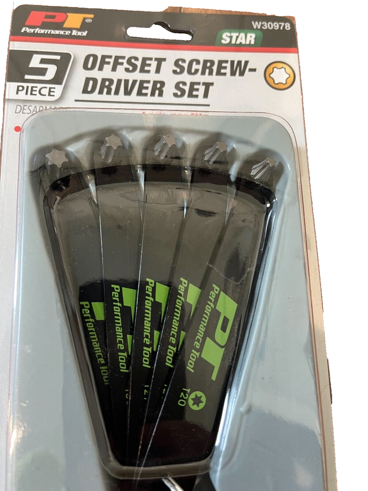 PERFORMANCE TOOL STAR OFFSET KEYDRIVER BIT 10 PCS. SET-TORX,PHILLIPS,SCREWDRIVER