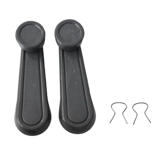 2 Pcs Manual Window Crank Handle Black with Chrome Center Left & Right Pair
