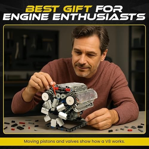 DIY Mini V8 Engine Model Kit - Functional STEM Engineering Project for Ages 14+