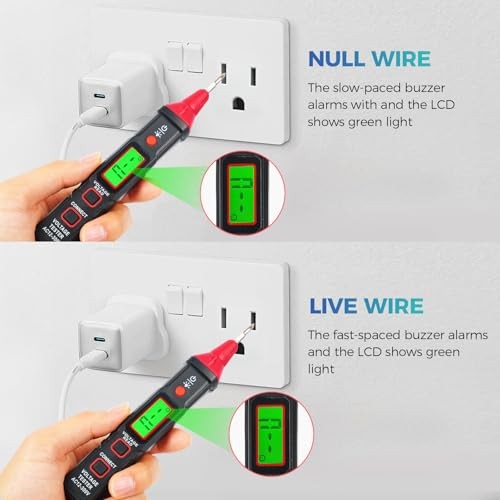 Digital AC Voltage Tester Screwdriver – LCD Display, High/Low Voltage Alert,