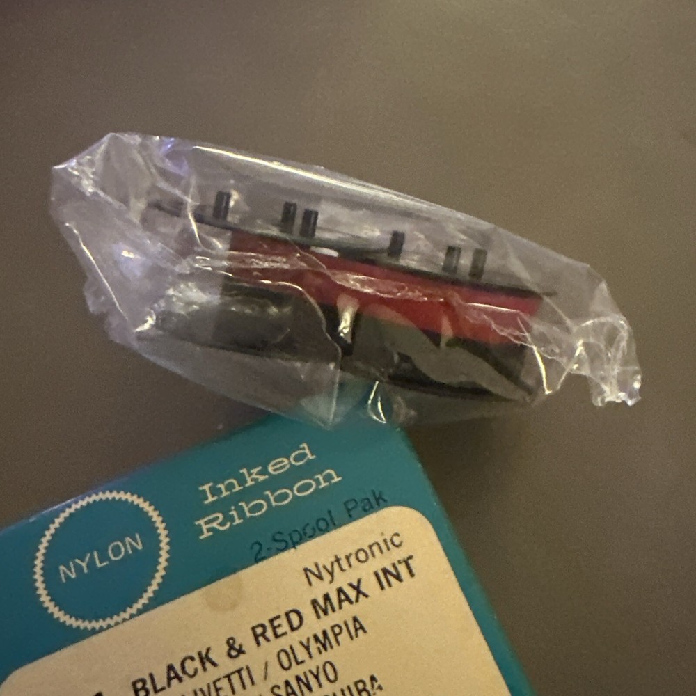 Nylon Typewriter Ribbon Unopened E 201 Black And red Max Int PRINTING CALC