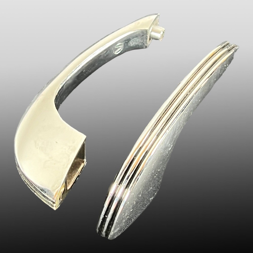 Vintage Pair Of Deco Chrome Cabinet Pulls Handles Hardware