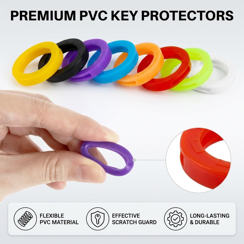 40 PCS Key Covers Caps - Sukh Identifiers small, Mixed