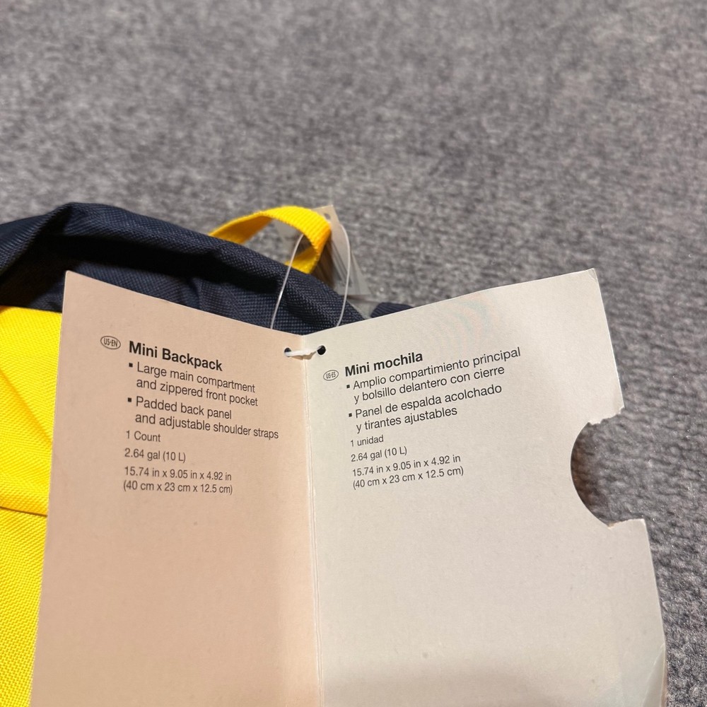 NEW Crivit Mini Backpack Black Yellow Bag Padded Panel Adjustable Shoulder Strap